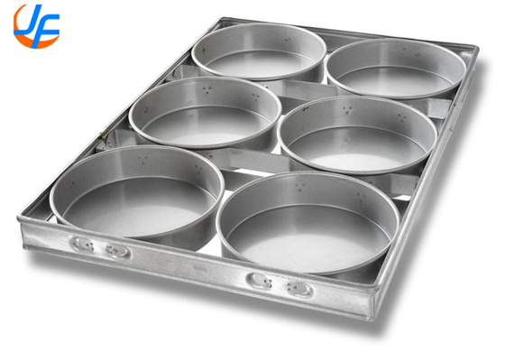 RK Bakeware China Foodservice Chicago Metallic 6 Strap Aluminium Round Cheese Cake Pan Glazed
