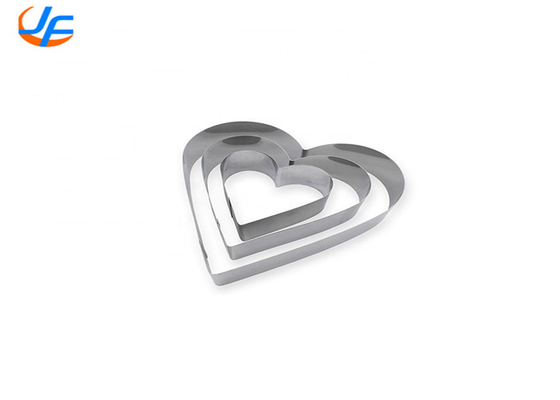 RK Bakeware China Foodservice NSF Heart Shape Cake Baking Mold, Nierdzewna Stal Heart Moulding Mousse Cake Rings