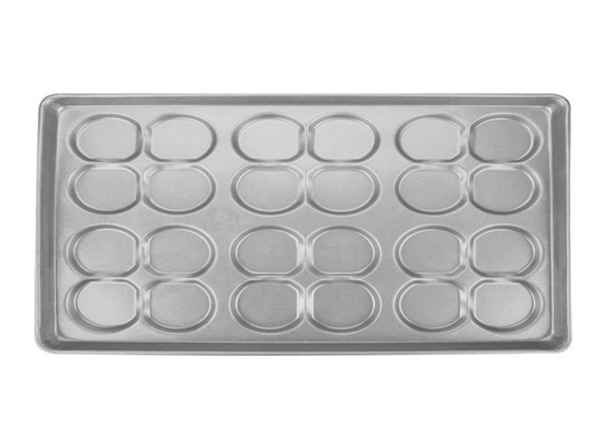 RK Bakeware China Foodservice NSF 24 Mold Aluminized Steel Clustered Hamburger Bun Tray Muffin Top / Cookie Pan