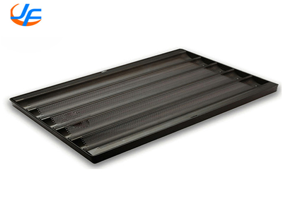 RK Bakeware China Foodservice 5 rzędów Aluminium Nonstick Perforated Baguette Tray