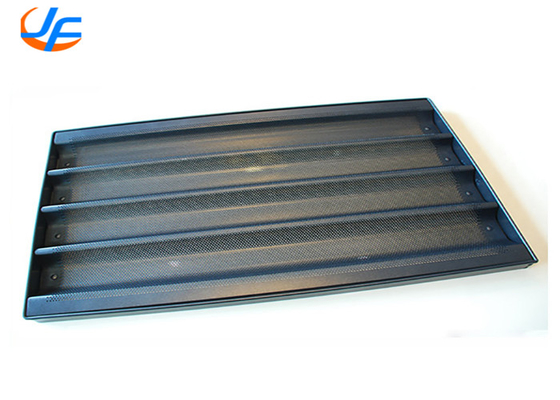 RK Bakeware China Foodservice 5 rzędów Aluminium Nonstick Perforated Baguette Tray