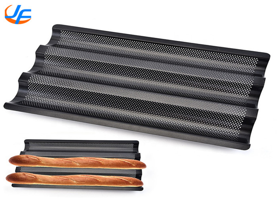RK Bakeware China Foodservice 5 gniazdek Perforated Aluminium Baguette Baking Tray / French Bread Pan