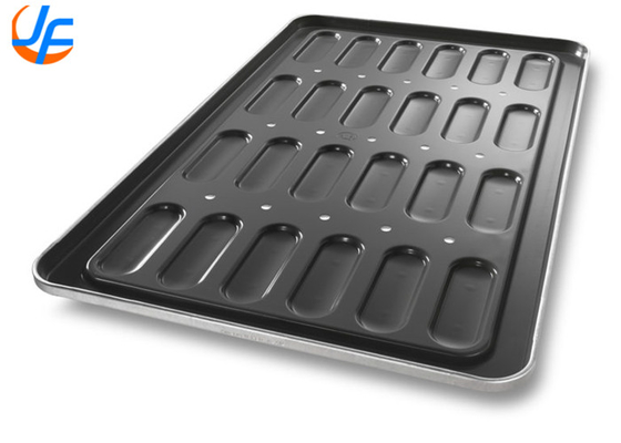 RK Bakeware China-52435 Szklany Nonstick 18 Mold Aluminized Steel Hot Dog Bun Pan Tray