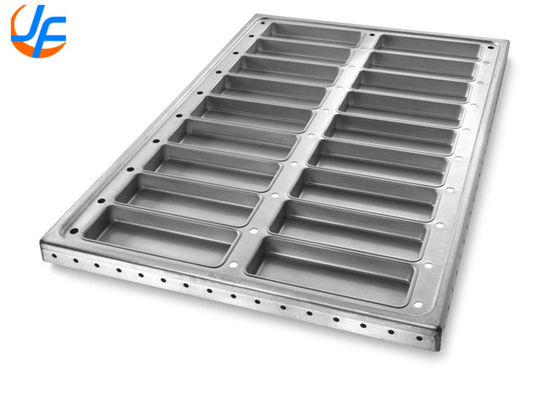 RK Bakeware China-52435 Szklany Nonstick 18 Mold Aluminized Steel Hot Dog Bun Pan Tray