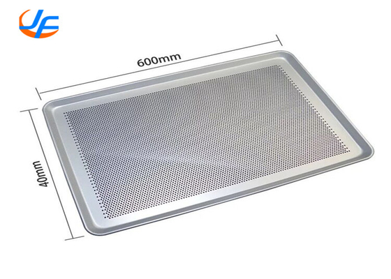 RK Bakeware China-601828 Full Size 16 Gauge 18&quot; x 26&quot; Wire in Rim Aluminium Perforated Bun / Sheet Pan