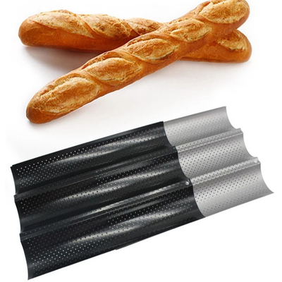 RK Bakeware China Foodservice NSF Perforowane formy z 3 szczelinami Blacha do pieczenia bagietek Forma na chleb francuski