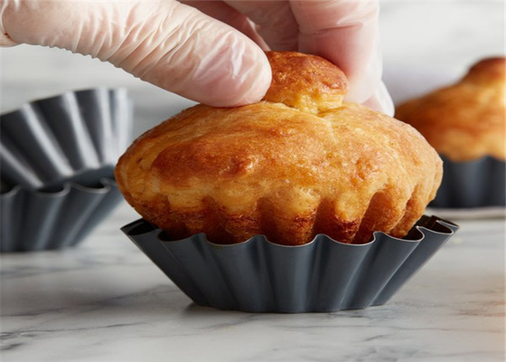 RK Bakeware China Foodservice NSF Telfon Nonstick Aluminium Cake Mould Mini Fluted Brioche Cake Pan Mould