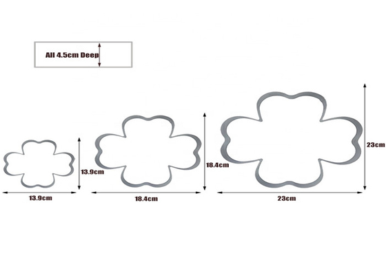 RK Bakeware China Foodservice NSF Stal nierdzewna Cztery liście Clover Mouse Moulding Mousse Cake Rings Customized Size