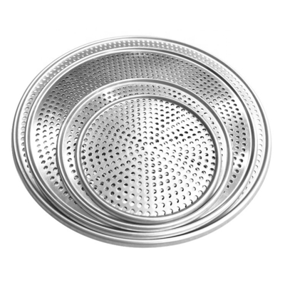 18 cali Perforated Round Aluminium Pizza Pan Punched Pizza Targowy Targowy do pieczenia dla restauracji