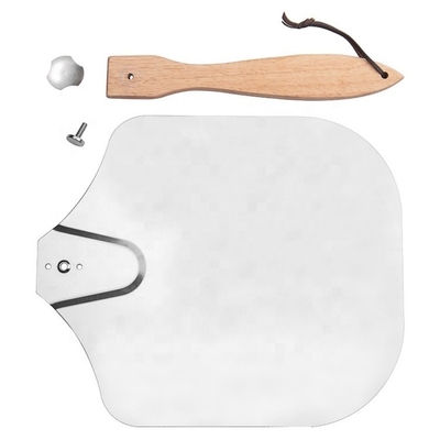 12&quot;*14&quot;*25' Pizza odwracająca skórkę składany drewniany uchwyt Aluminiowy skórka pizzy
