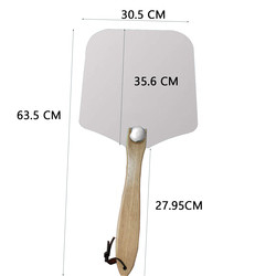 12&quot;*14&quot;*25' Pizza odwracająca skórkę składany drewniany uchwyt Aluminiowy skórka pizzy