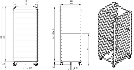 Rk Bakeware China-rulowanie ze stali nierdzewnej w 800X600 stojak do pieczenia do pieca Revent Rack